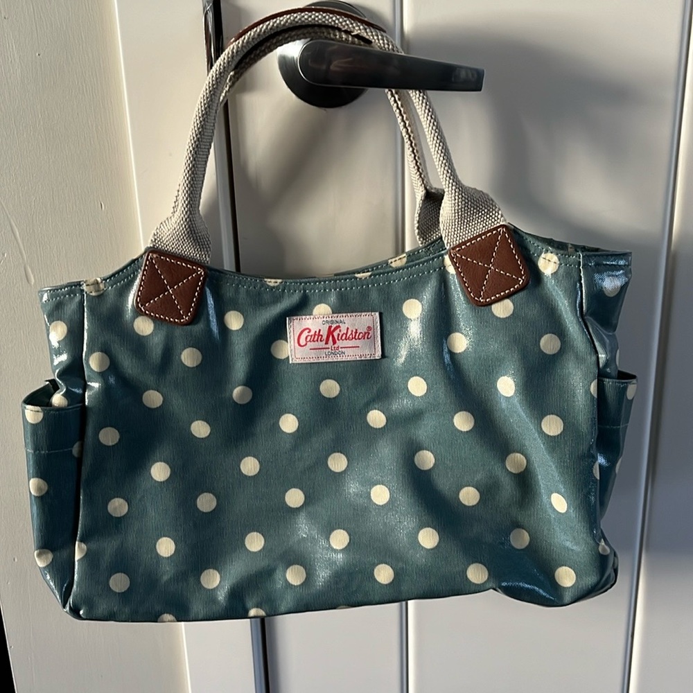 Cath Kidston Oil Cloth Blue Dotty Bag